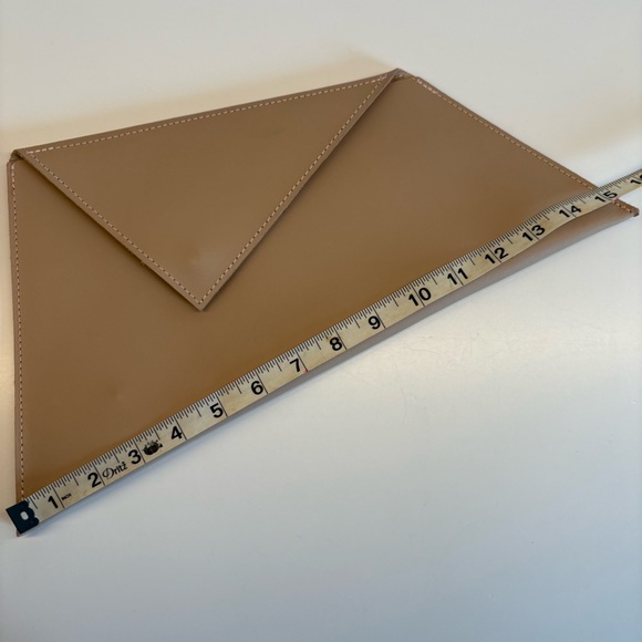 Vice Versa || Thunder Leather Clutch Asymmetrical Bag Made in Greece Taupe Tan